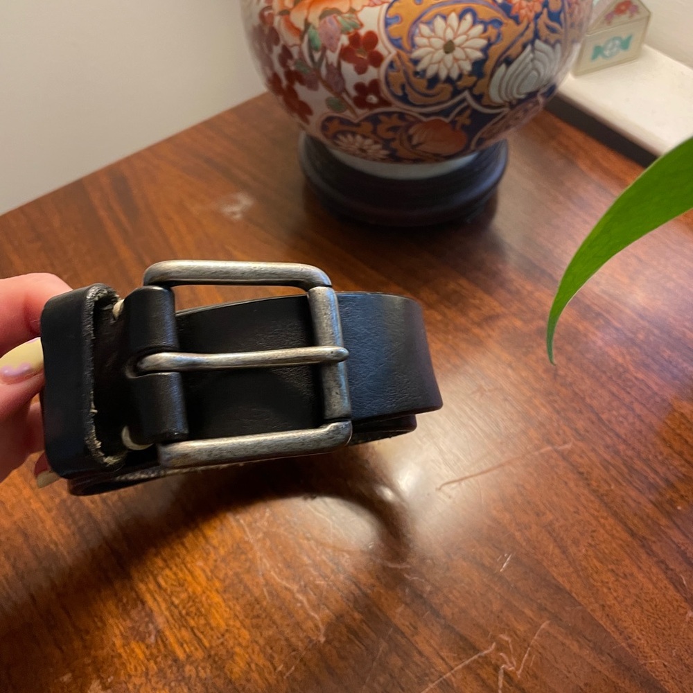 Heavy Black Leather Belt